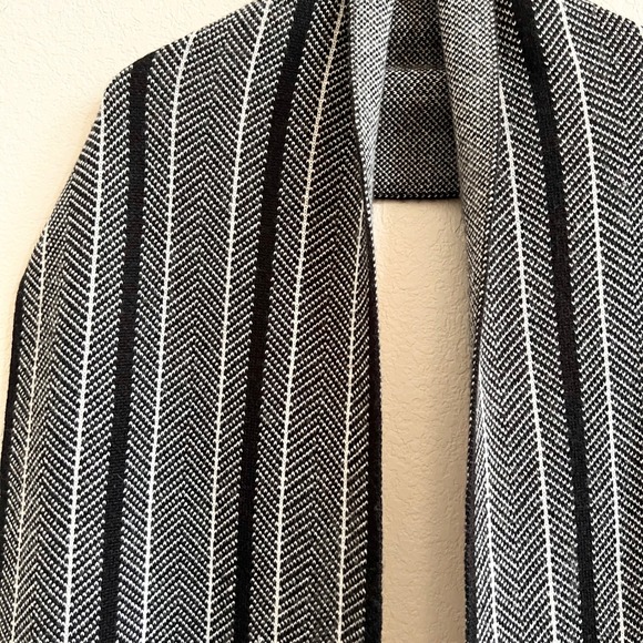 Banana Republic Merino Wool Blend Classic Knit Chevron Striped Scarf - Picture 4 of 10